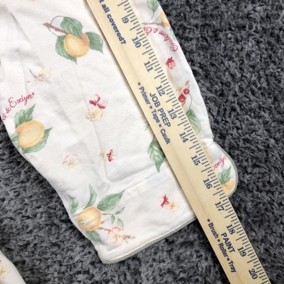 Crabtree & Evelyn Robe Womens Small White Cotton Kimono Belted Lemon Floral - Picture 10 of 13